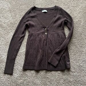 Hollister Dark Brown Cardigan Sweater